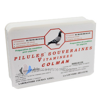 Píldoras Multivitaminadas Souveraines Colman (100 píldoras). Multivitamínico para Palomas 