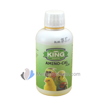 Productos para pájaros y aves de jaula: King Amino-Cal Plus 250 ml, (tónico rico en minerales, oligoelementos y aminoácidos)