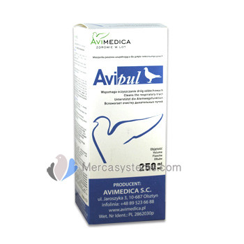 AviMedica AviPul 250 ml, (vías respiratorias óptimas) Para palomas y pájaros.
