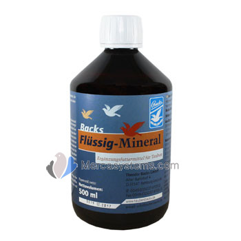 productos, medicamentos y vitaminas para palomas y pájaros: Backs Flussing Minerals 500 ml, (preparado líquido a base de minerales y oligoelementos)