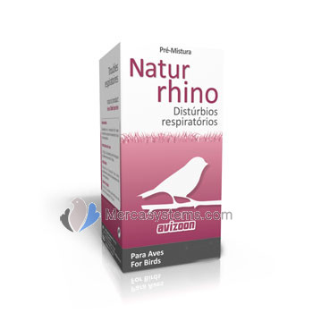 Avizoon Natur Rhino 20 cápsulas, (producto 100% natural que previene problemas respiratorios). Para pájaros