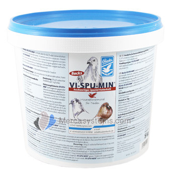 Backs Vi-Spu-Min 5 kg, (minerales, vitaminas y aminoácidos). Palomas y Pájaros