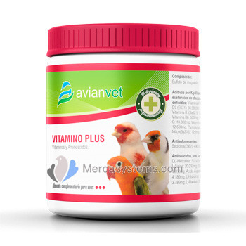 Avianvet Vitaminp Plus 250gr, (vitaminas y aminoácidos para pájaros)